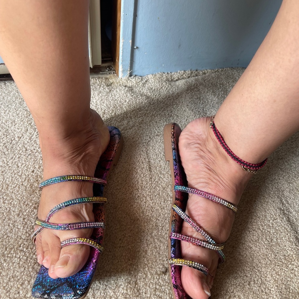 Multicolor Strappy Women's Sandals Azalea wang size 9 - Picture 4 of 8